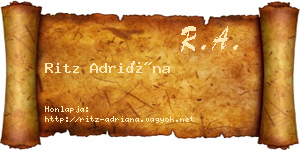 Ritz Adriána névjegykártya